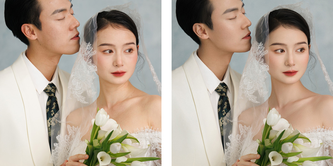 精修对比｜油画主纱