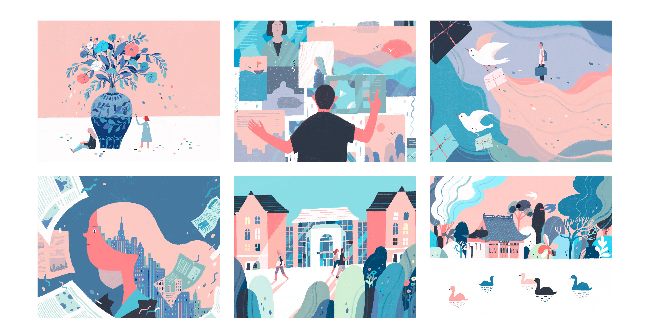 浙江大学日历插画