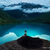 蓝月谷-湖光山色