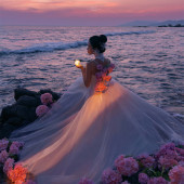 天涯海角-粉紫夕阳