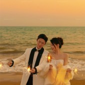 三亚湾-橘色光絮