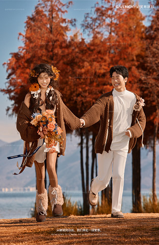 洱海海景-秋日红杉