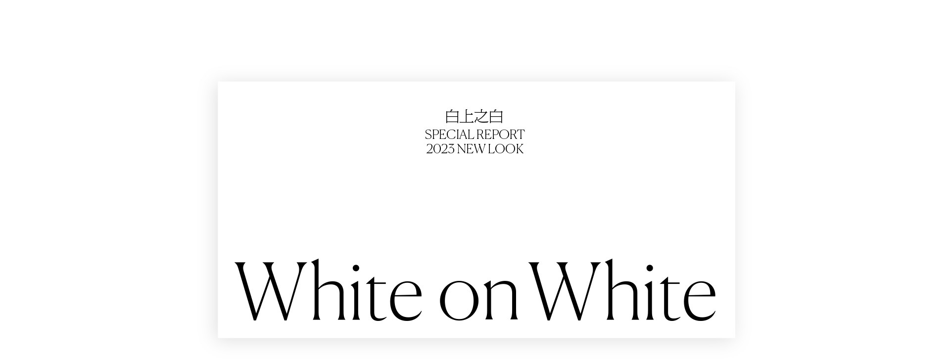 White On White | 2022 奎恩摄影 特别企划 新品发布